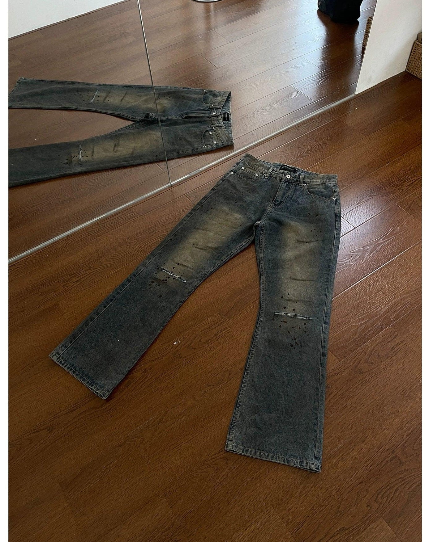 Faded and Splatters Workwear Jeans Korean Street Fashion Jeans By MaxDstr Shop Online at OH Vault