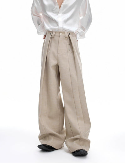 Chic Button Pleated Trousers Korean Street Fashion Trousers By Argue Culture Shop Online at OH Vault