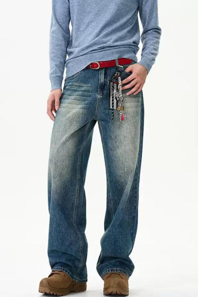 Fade Highlights Bootcut Jeans Korean Street Fashion Jeans By 77Flight Shop Online at OH Vault