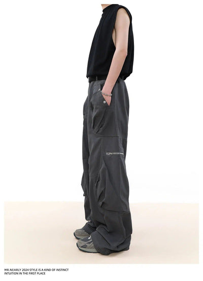 Pleated Pocket Cargo Pants Korean Street Fashion Pants By Mr Nearly Shop Online at OH Vault