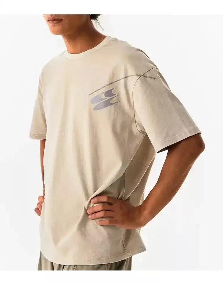 Washed Effect Logo Print T-Shirt Korean Street Fashion T-Shirt By Crying Center Shop Online at OH Vault