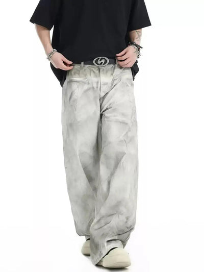 Charcoal Washed Wide Jeans Korean Street Fashion Jeans By INS Korea Shop Online at OH Vault