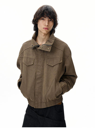 Structured Ruch Hem Jacket Korean Street Fashion Jacket By 77Flight Shop Online at OH Vault