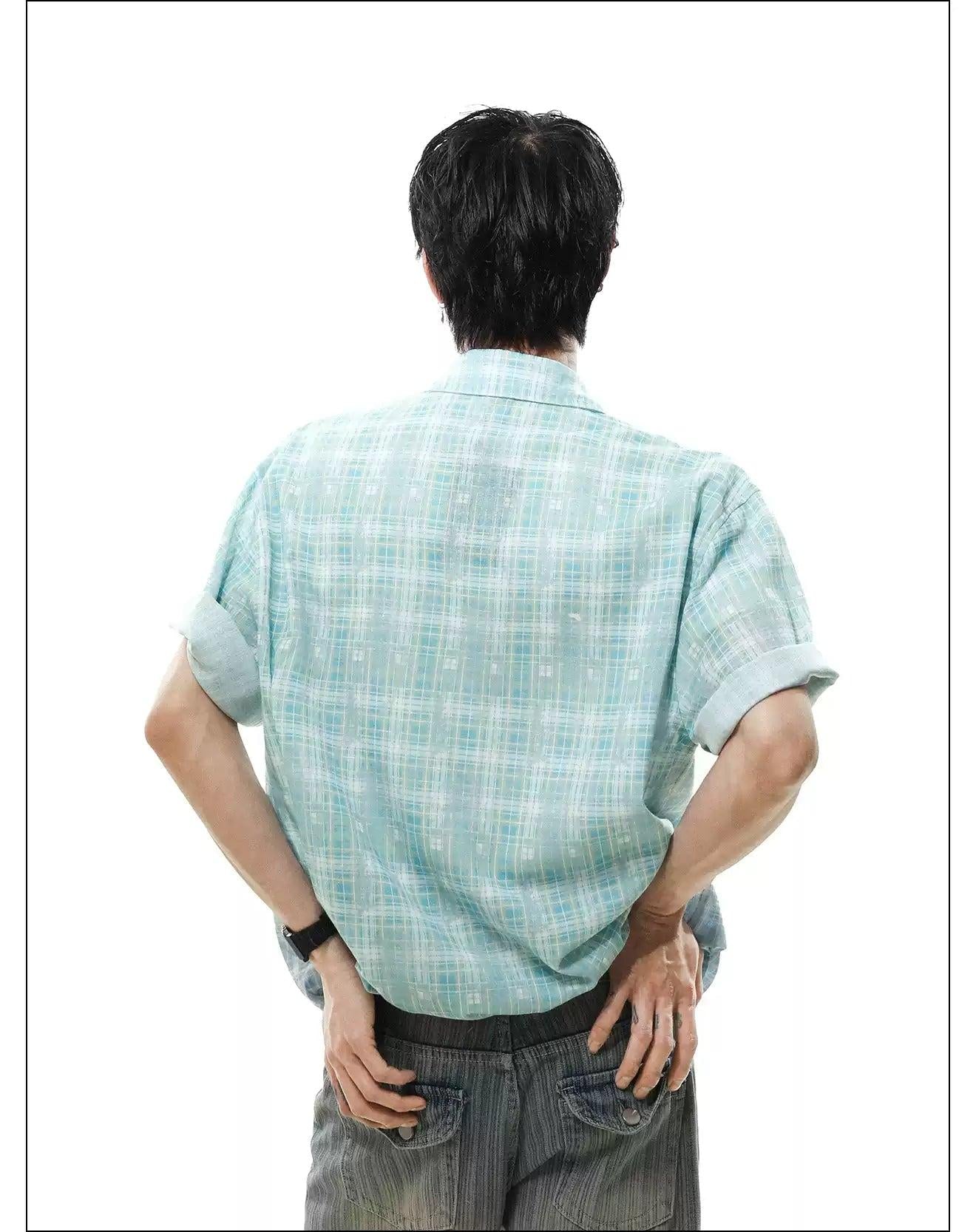 Essential Plaid Button-Up Shirt Korean Street Fashion Shirt By Mr Nearly Shop Online at OH Vault