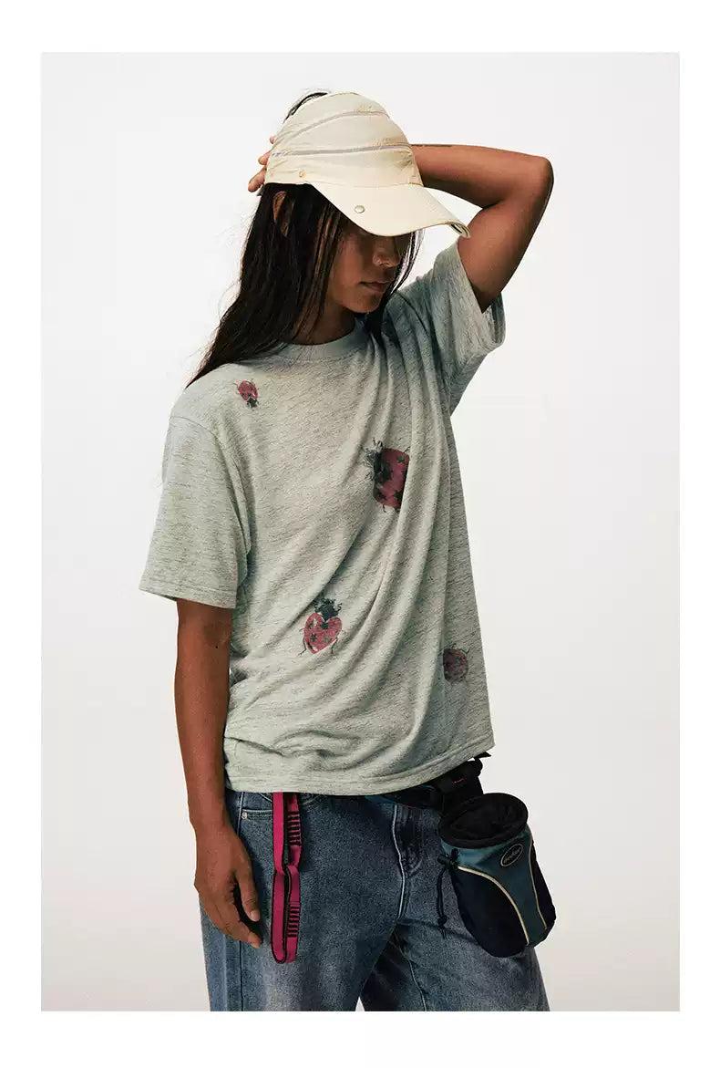 Ladybugs Print T-Shirt Korean Street Fashion T-Shirt By Conp Conp Shop Online at OH Vault