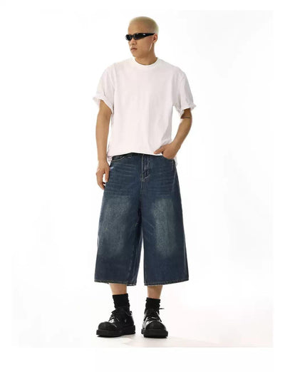 Washed & Whiskers Denim Shorts Korean Street Fashion Shorts By MEBXX Shop Online at OH Vault