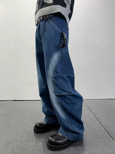 Faded Curve Lines Jeans Korean Street Fashion Jeans By Roaring Wild Shop Online at OH Vault