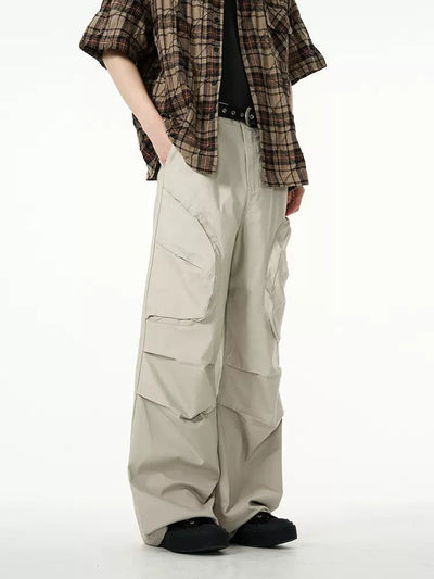 Zipped Curved Pockets Pants Korean Street Fashion Pants By 77Flight Shop Online at OH Vault