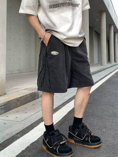 Raw Seam Lines Shorts Korean Street Fashion Shorts By Poikilotherm Shop Online at OH Vault