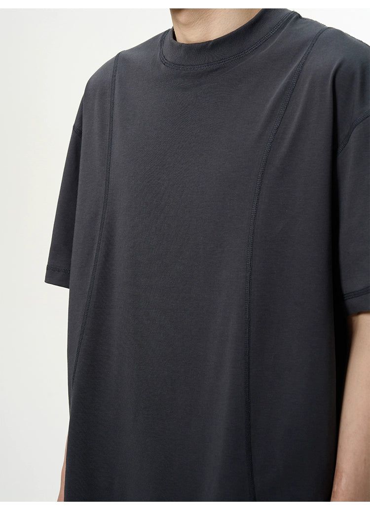 Minimal Seams Detail T-Shirt Korean Street Fashion T-Shirt By 77Flight Shop Online at OH Vault