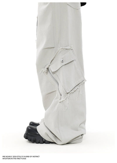 Asymmetric Pocket Pleated Cargo Pants Korean Street Fashion Pants By Mr Nearly Shop Online at OH Vault