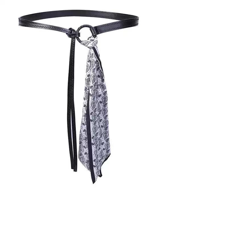 Patterned Scarf Waist Belt Korean Street Fashion Belt By Tian Tian Shop Online at OH Vault