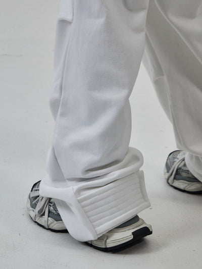 Flame Print Velcro Cuffs Sweatpants Korean Street Fashion Pants By Ash Dark Shop Online at OH Vault