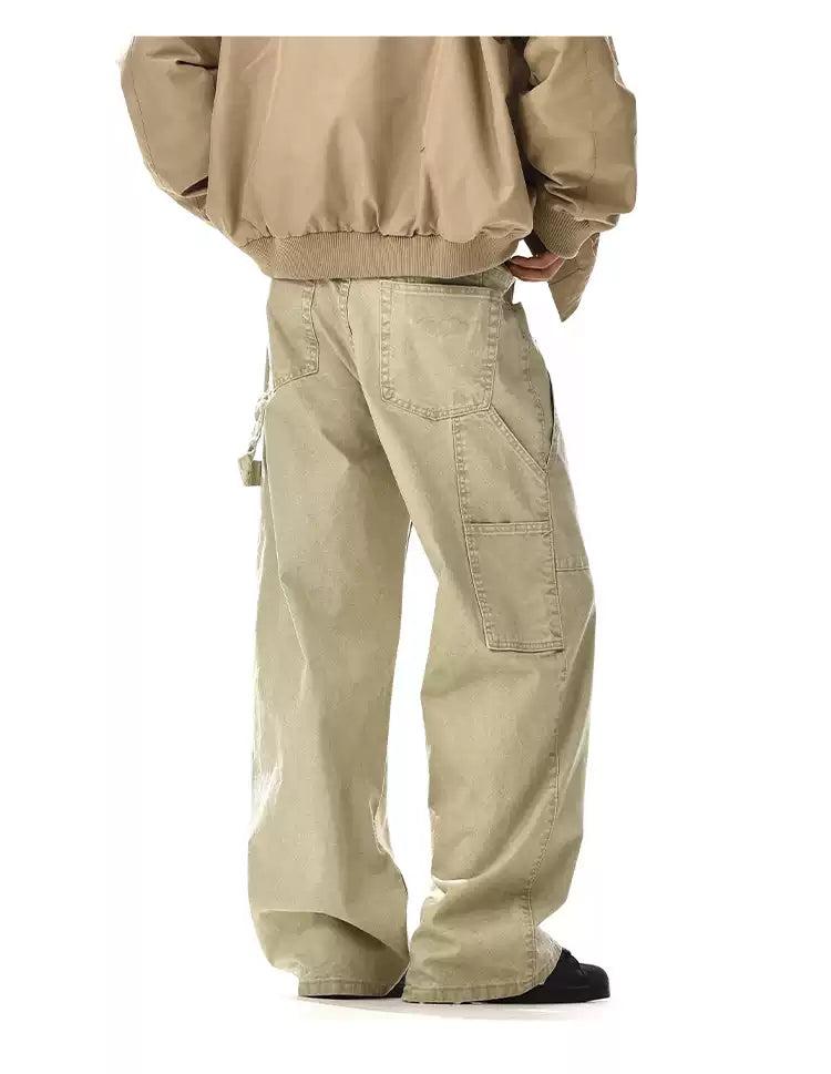 Retro Wide Leg Carpenter Jeans Korean Street Fashion Jeans By MEBXX Shop Online at OH Vault