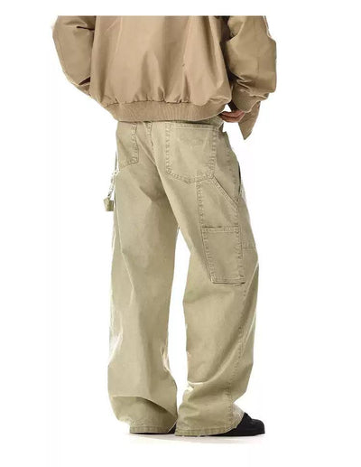Retro Wide Leg Carpenter Jeans Korean Street Fashion Jeans By MEBXX Shop Online at OH Vault