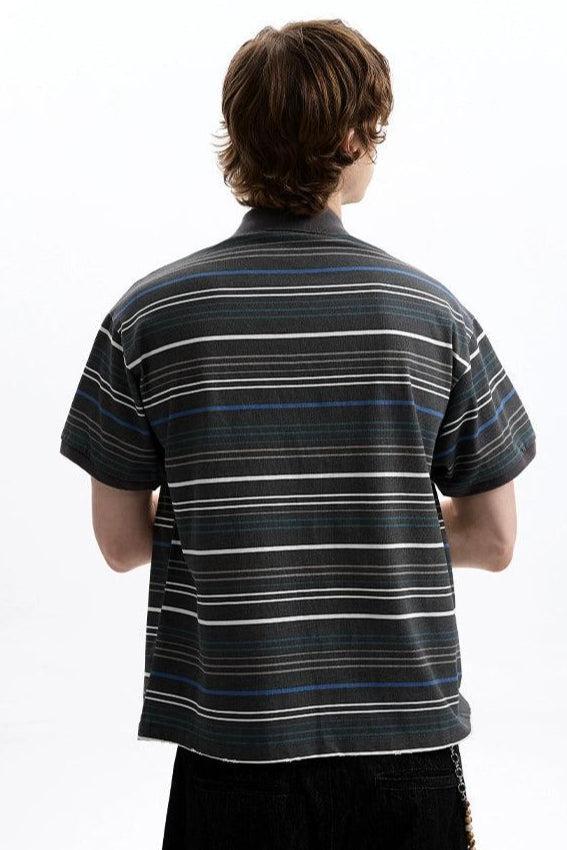 Vintage Striped Polo Korean Street Fashion Polo By A PUEE Shop Online at OH Vault