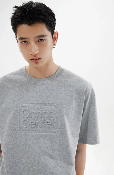 Embossed Logo Casual T-Shirt Korean Street Fashion T-Shirt By Crying Center Shop Online at OH Vault