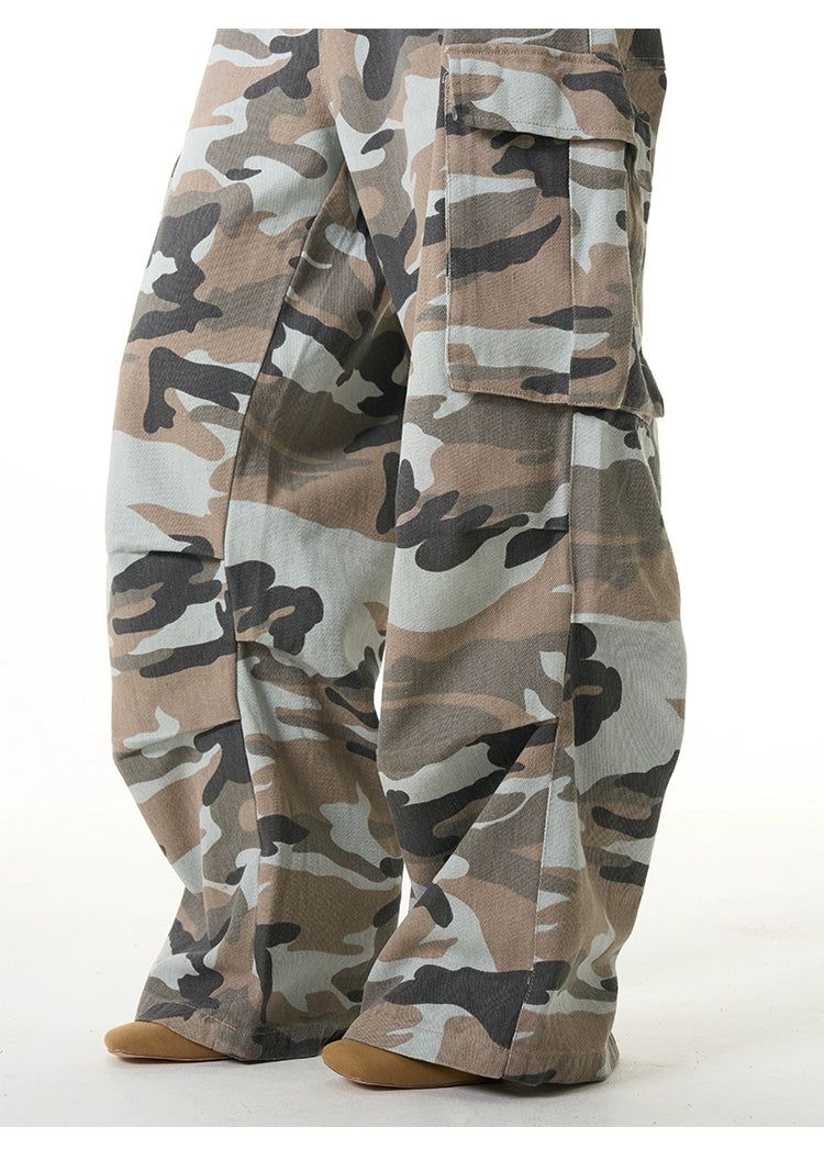 Camo Loose Fit Cargo Pants Korean Street Fashion Pants By 77Flight Shop Online at OH Vault