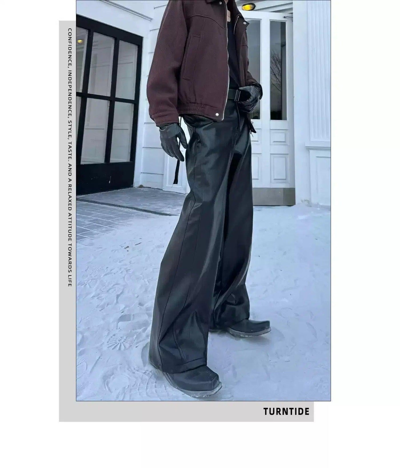 Waist Belt Faux Leather Pants Korean Street Fashion Pants By Turn Tide Shop Online at OH Vault