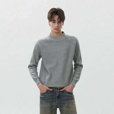 Zipped Slit Textured Sweater Korean Street Fashion Sweater By Mr Nearly Shop Online at OH Vault