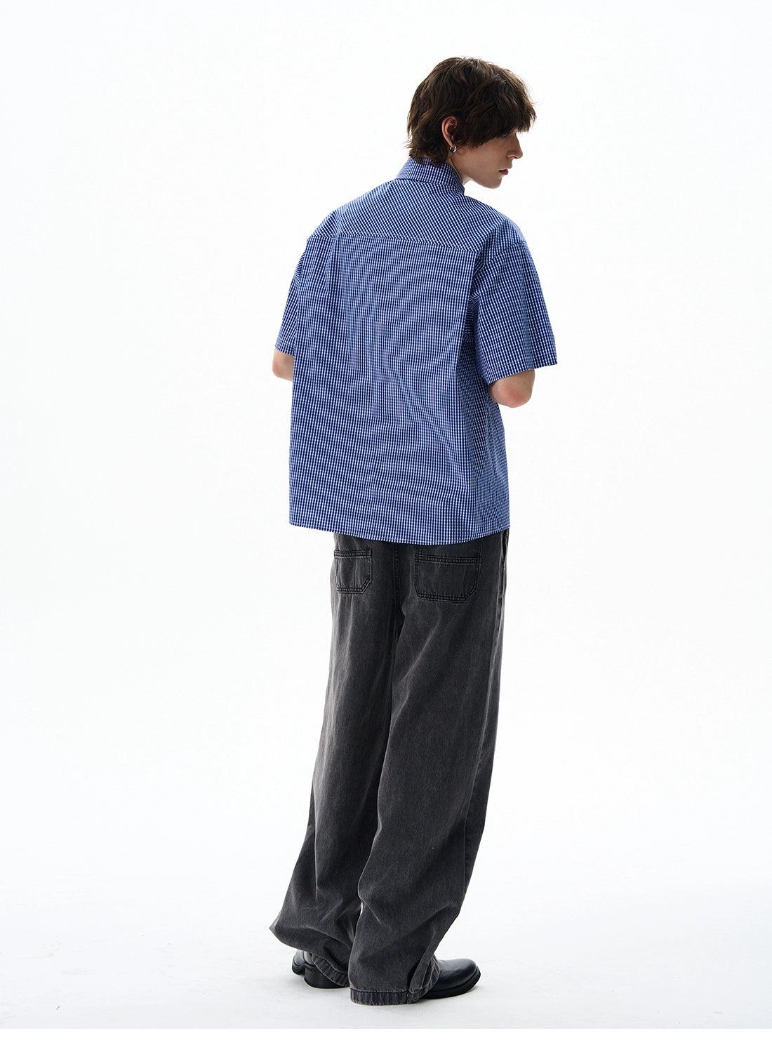 Classic Gingham Short Sleeve Shirt Korean Street Fashion Shirt By 77Flight Shop Online at OH Vault