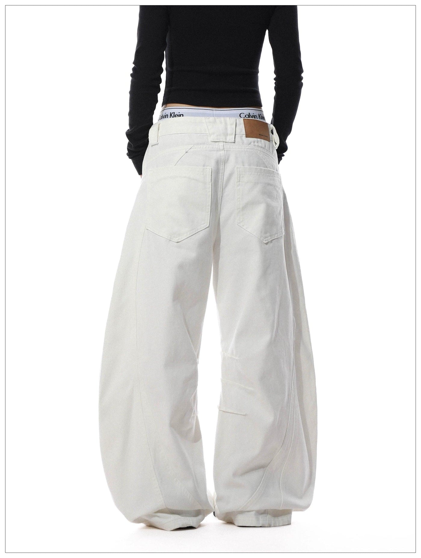 Plain Structured Barrel Pants Korean Street Fashion Pants By Mr Nearly Shop Online at OH Vault