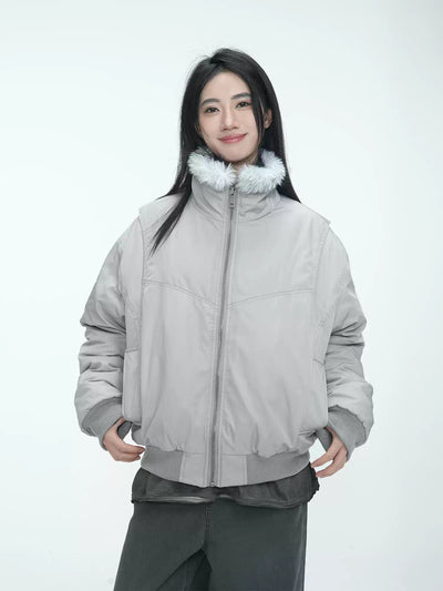 Zip-Up Bomber Puffer Jacket Korean Street Fashion Jacket By Jump Next Shop Online at OH Vault