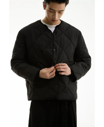 Quilted and Buttoned Puffer Jacket Korean Street Fashion Jacket By Funky Fun Shop Online at OH Vault