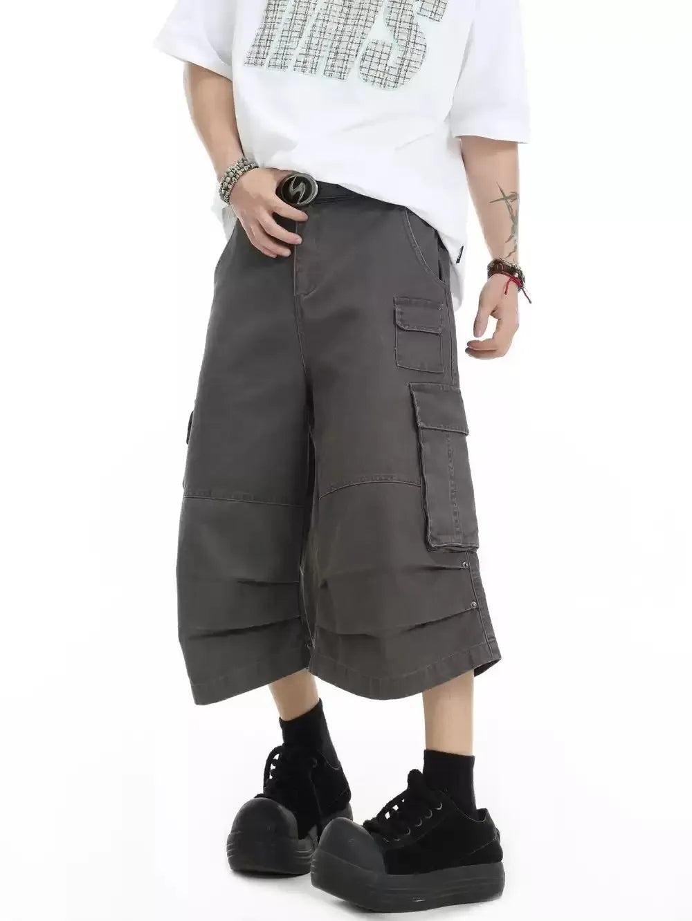 Flap Pockets Cargo Denim Shorts Korean Street Fashion Shorts By INS Korea Shop Online at OH Vault