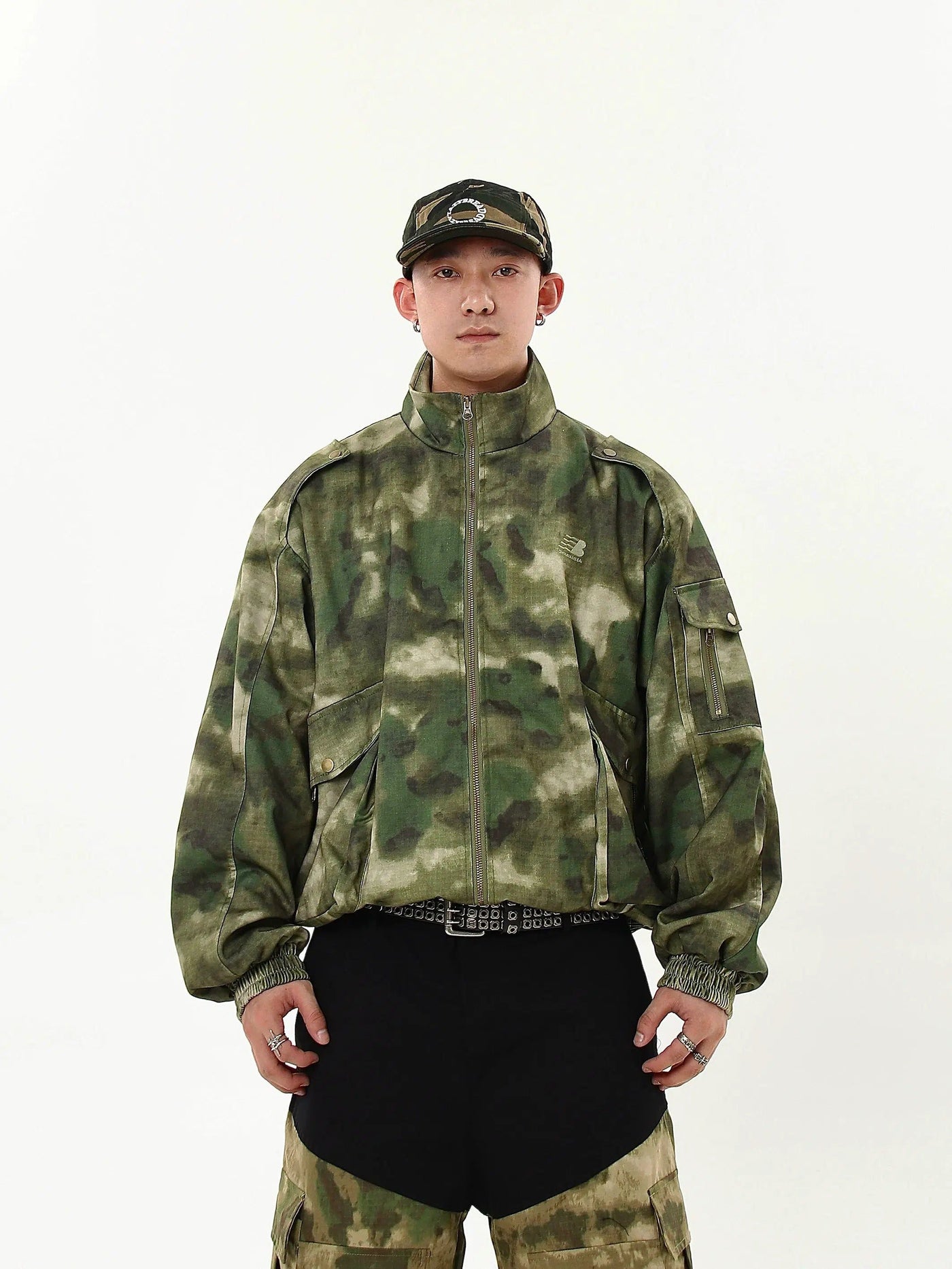 Functional Camouflage Short Jacket Korean Street Fashion Jacket By Blacklists Shop Online at OH Vault