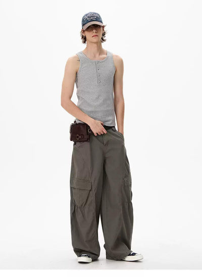 Basic Structured Cargo Jeans Korean Street Fashion Jeans By 77Flight Shop Online at OH Vault