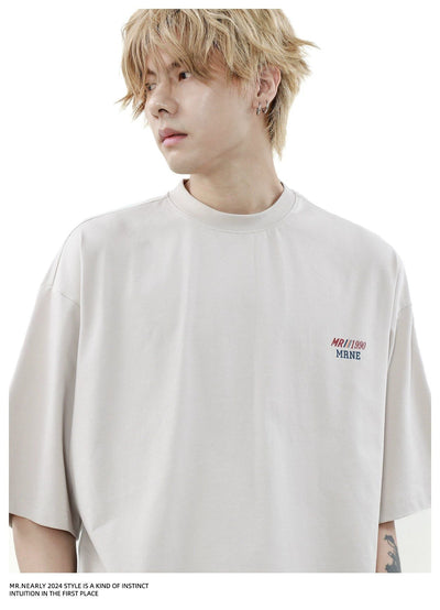 Solid Color Logo T-Shirt Korean Street Fashion T-Shirt By Mr Nearly Shop Online at OH Vault