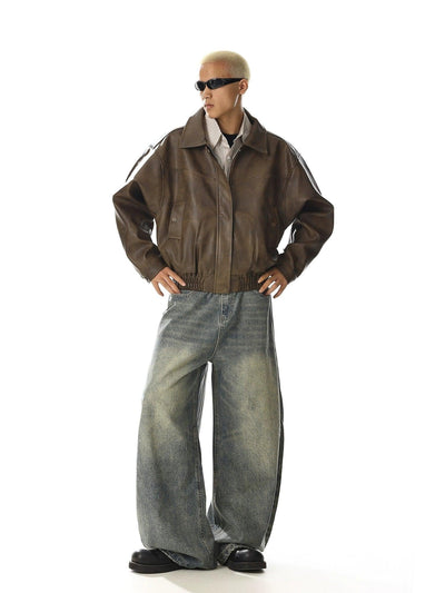 Faded Scratched Baggy Fit Jeans Korean Street Fashion Jeans By MEBXX Shop Online at OH Vault