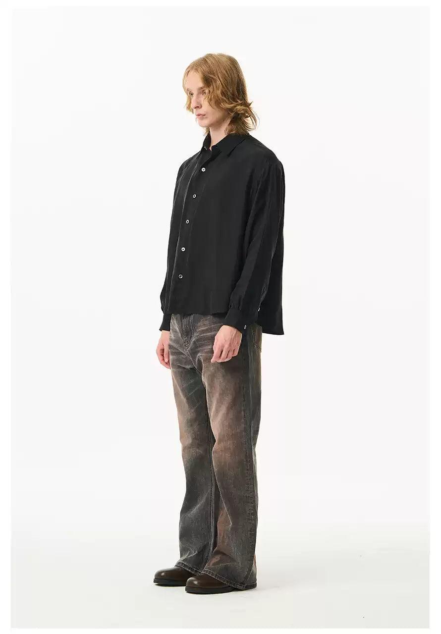 Muddy Faded Straight Jeans Korean Street Fashion Jeans By Moditec Shop Online at OH Vault