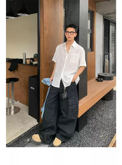 Clean Fit Front Pocket Shirt Korean Street Fashion Shirt By Poikilotherm Shop Online at OH Vault