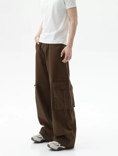 Washed Zipped Pocket Cargo Pants Korean Street Fashion Pants By Turn Tide Shop Online at OH Vault