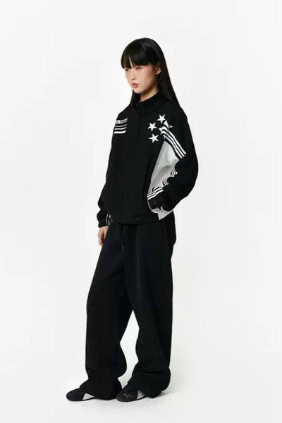 Stars and Stripes Sporty Jacket Korean Street Fashion Jacket By Crying Center Shop Online at OH Vault