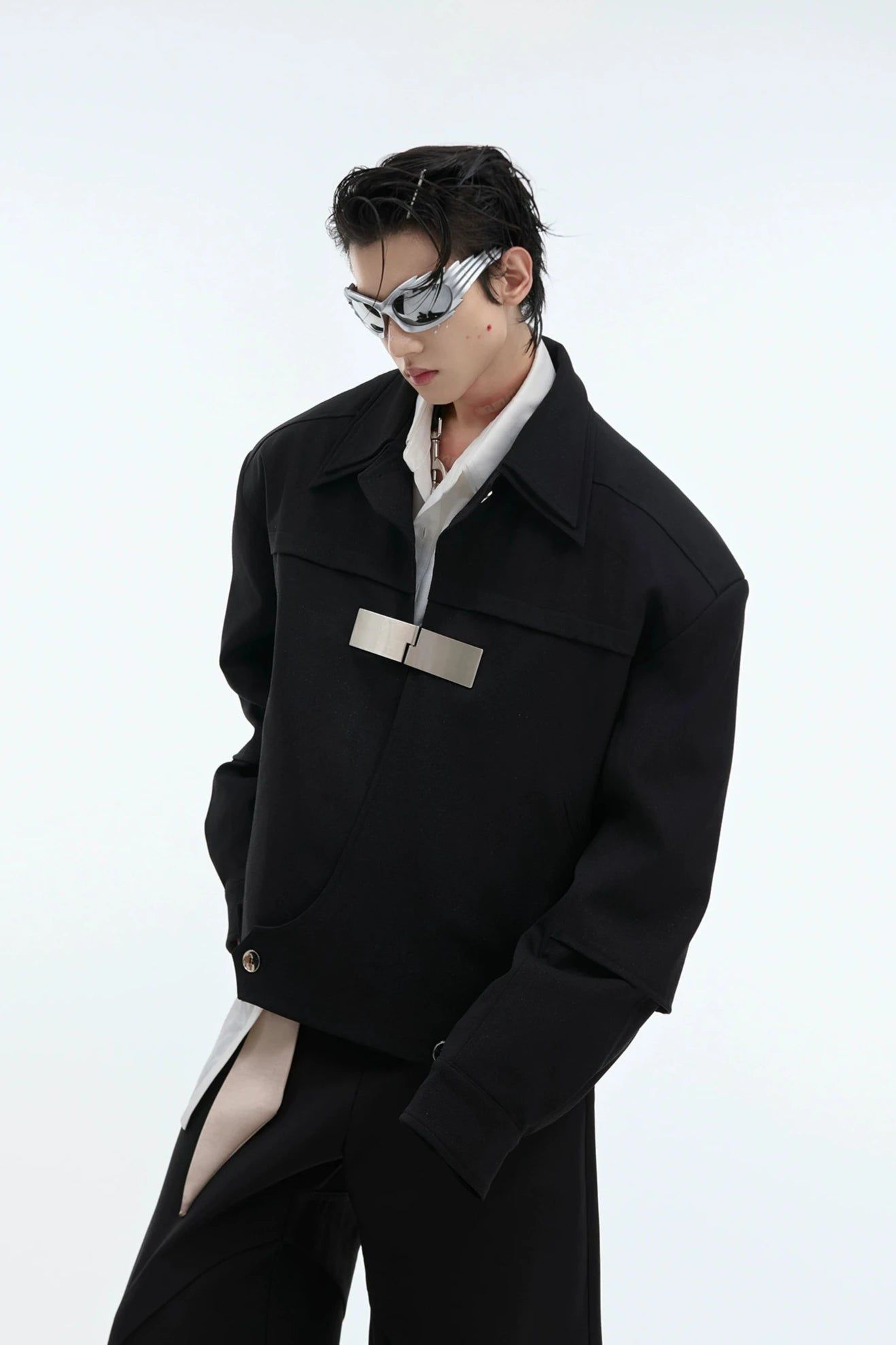 Metal Block Boxy Jacket Korean Street Fashion Jacket By Argue Culture Shop Online at OH Vault