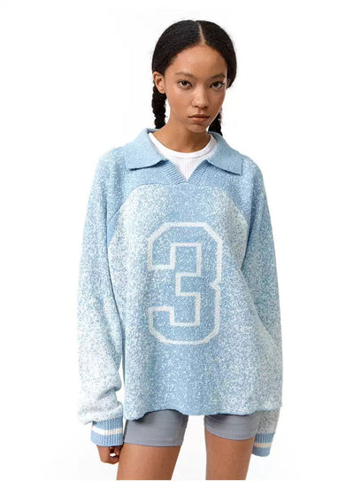 Number 3 Casual Sweater Korean Street Fashion Sweater By Conp Conp Shop Online at OH Vault