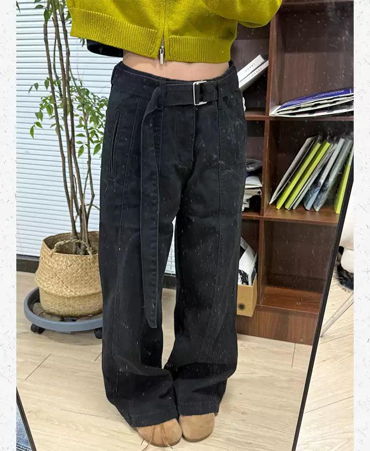 Detachable Belt Tailored Pants Korean Street Fashion Pants By Made Extreme Shop Online at OH Vault