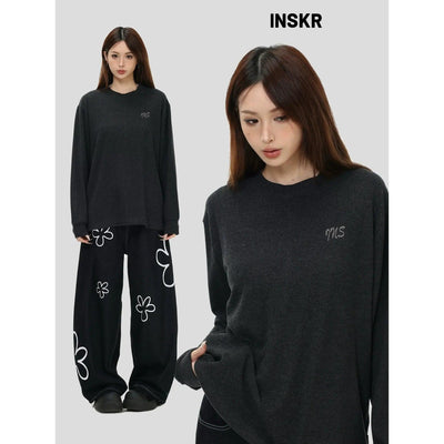 Versatile Relaxed Fit L/S T-Shirt Korean Street Fashion T-Shirt By INS Korea Shop Online at OH Vault