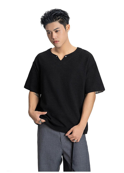 Waffle Grid Boxy T-Shirt Korean Street Fashion T-Shirt By Made Extreme Shop Online at OH Vault