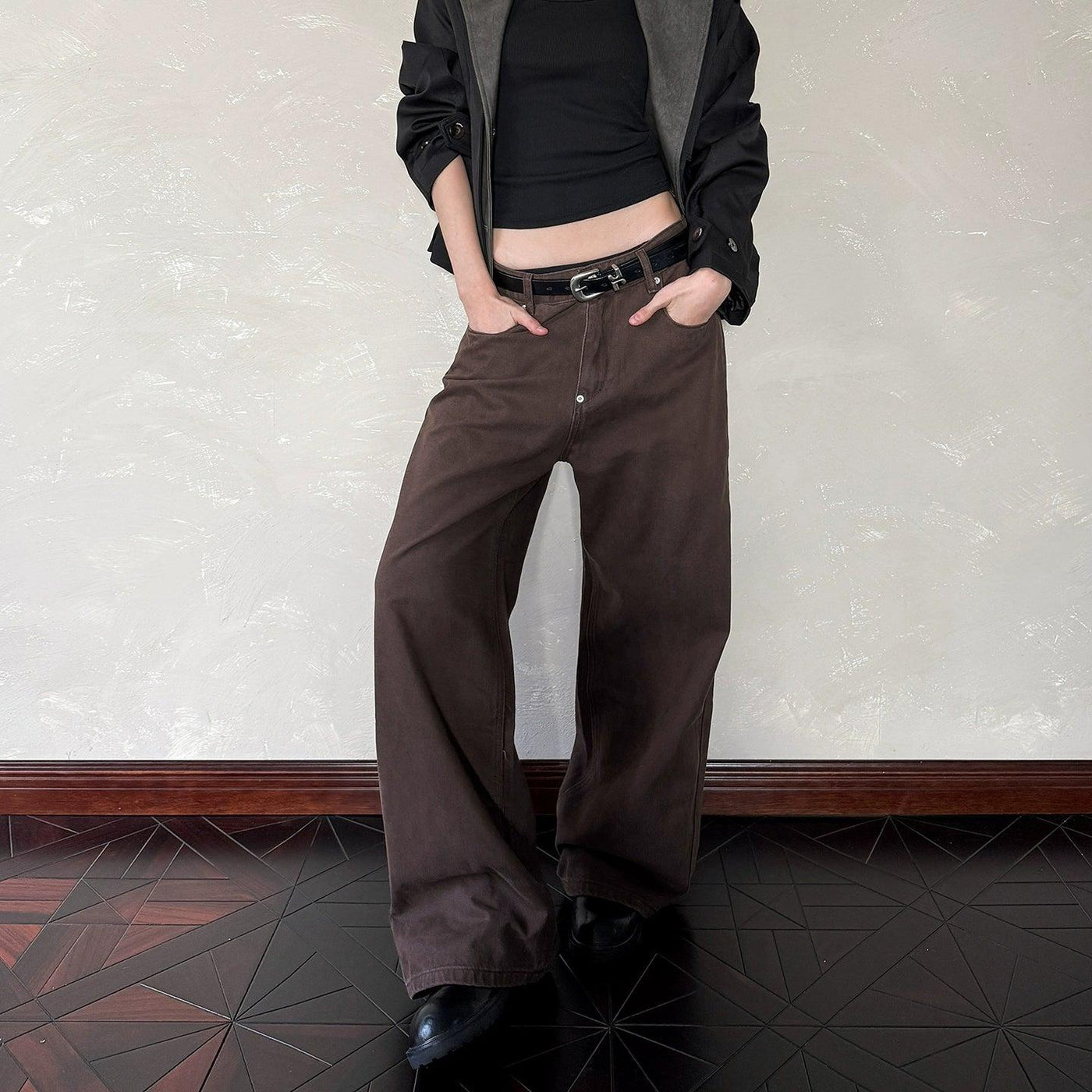 Solid Straight Leg Pants Korean Street Fashion Pants By A PUEE Shop Online at OH Vault