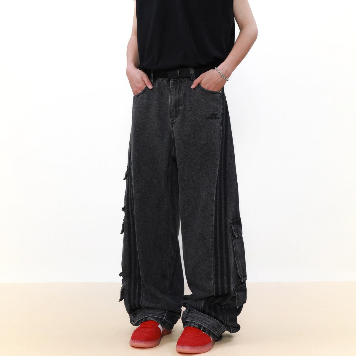 Excess Pockets Cargo Jeans Korean Street Fashion Jeans By Mr Nearly Shop Online at OH Vault