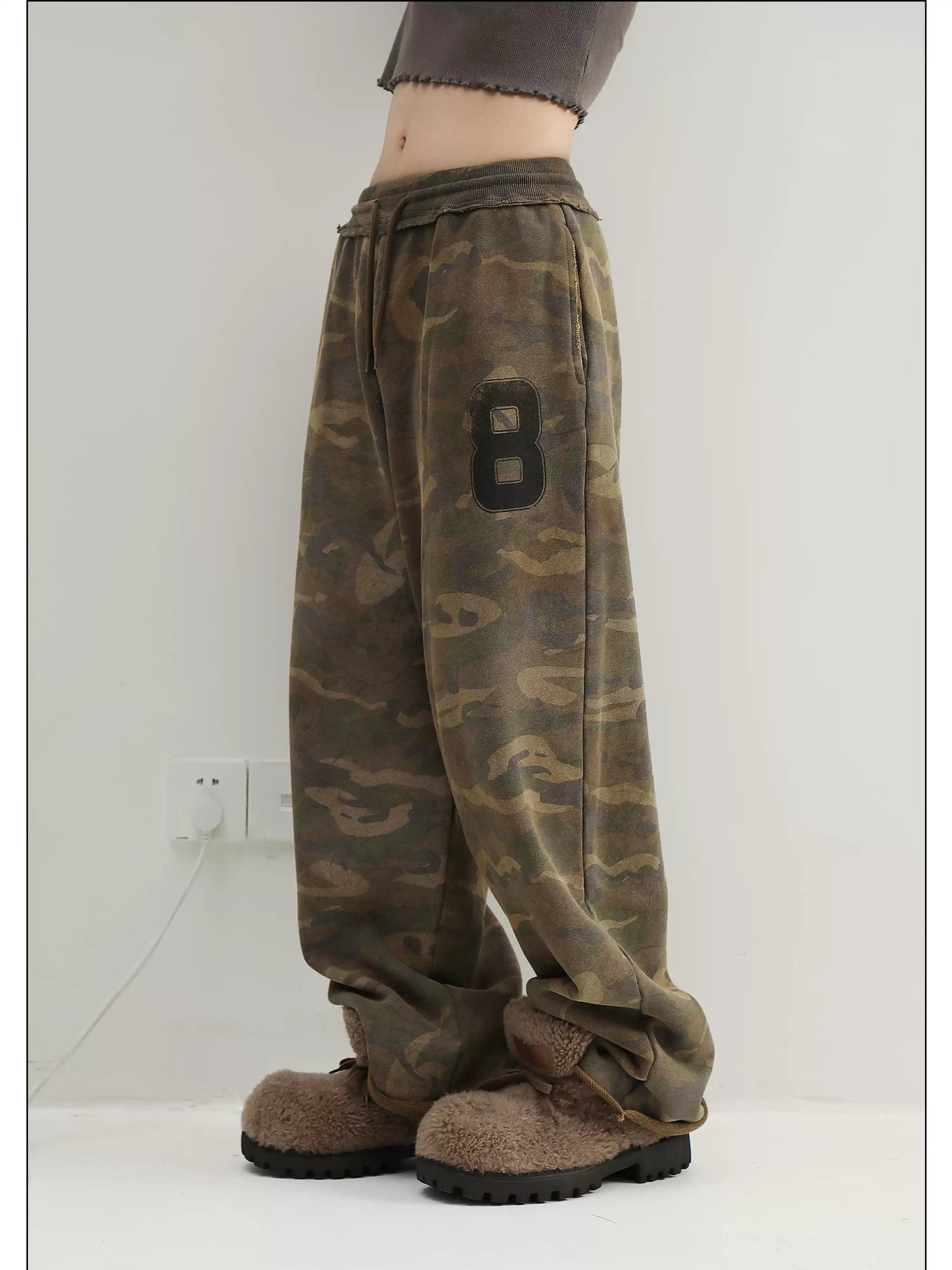 Drawstring Washed Camouflage Sweatpants Korean Street Fashion Pants By Mason Prince Shop Online at OH Vault