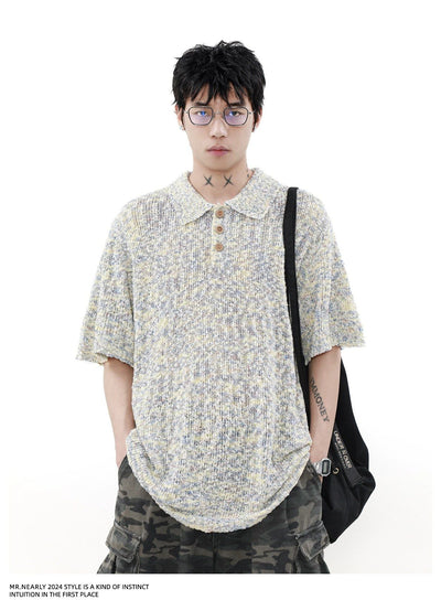 Casual Lapel Knitted Polo Korean Street Fashion Polo By Mr Nearly Shop Online at OH Vault