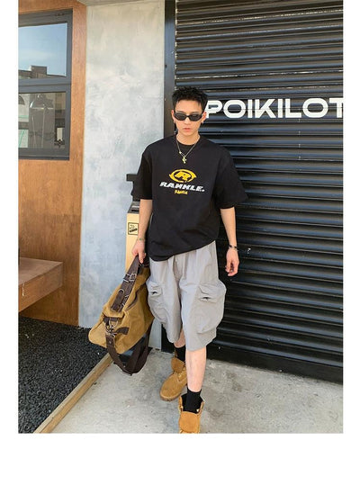Embossed Pocket Cargo Shorts Korean Street Fashion Shorts By Poikilotherm Shop Online at OH Vault
