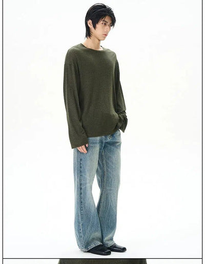 Bamboo Pattern Flared Jeans Korean Street Fashion Jeans By 77Flight Shop Online at OH Vault