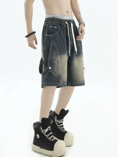 Fade Thigh Denim Shorts Korean Street Fashion Shorts By INS Korea Shop Online at OH Vault