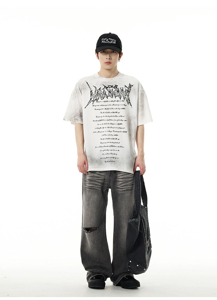 Whiskered Ripped Jeans Korean Street Fashion Jeans By 77Flight Shop Online at OH Vault